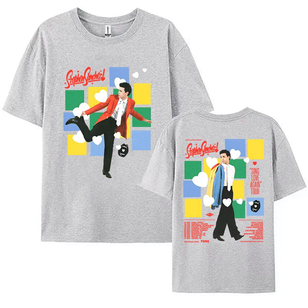 Stephen Sanchez Sing Love Again Tour 2026 T-shirt Col Rond Manches Courtes Été Femmes/Hommes T-shirts Coupe Ample Design Décontracté Merch Graphique
