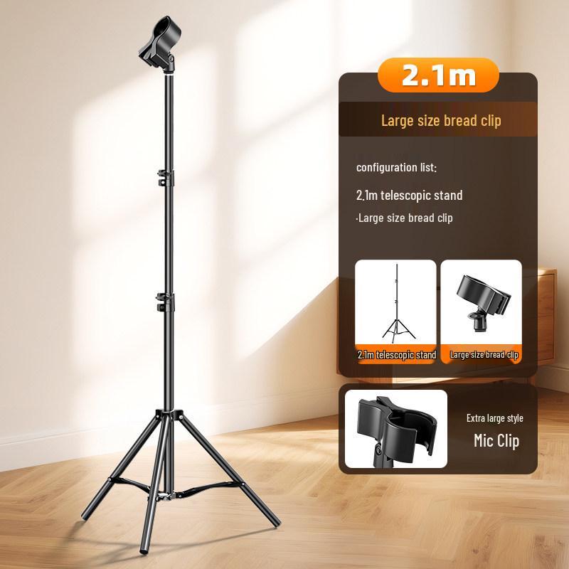 Floor-Standing Retractable Live Broadcast Microphone Tripod for Singing & KTV