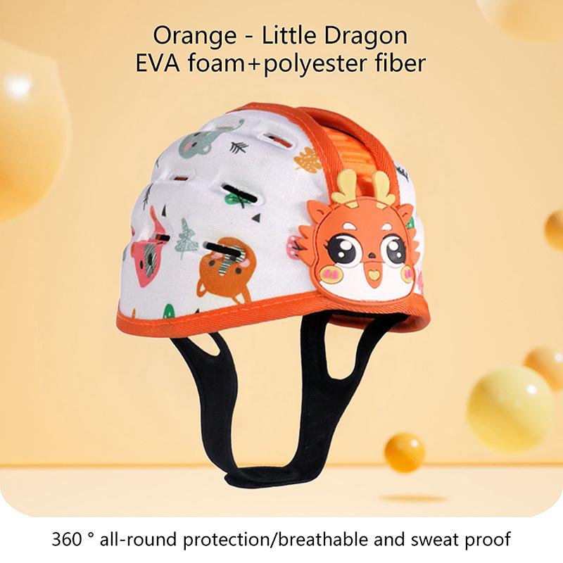 

1 шт. Детская защитная шапка для ходьбы, ребенок учится ходить, регулируемая дышащая защита головы, защита от падения, защитное снаряжение для младенцев оранжевый