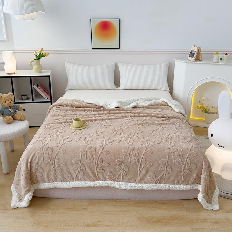 A Tapestry Blanket Polyester Wool Blanket Thickened Warm Leisure Office Nap Blanket Soft Breathable Bedspread Bedclothes