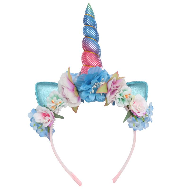 2022 New Trend Unicorn Headband Simulation Flower Headband Cat Ears Headdress Party Hair Accessories Headband