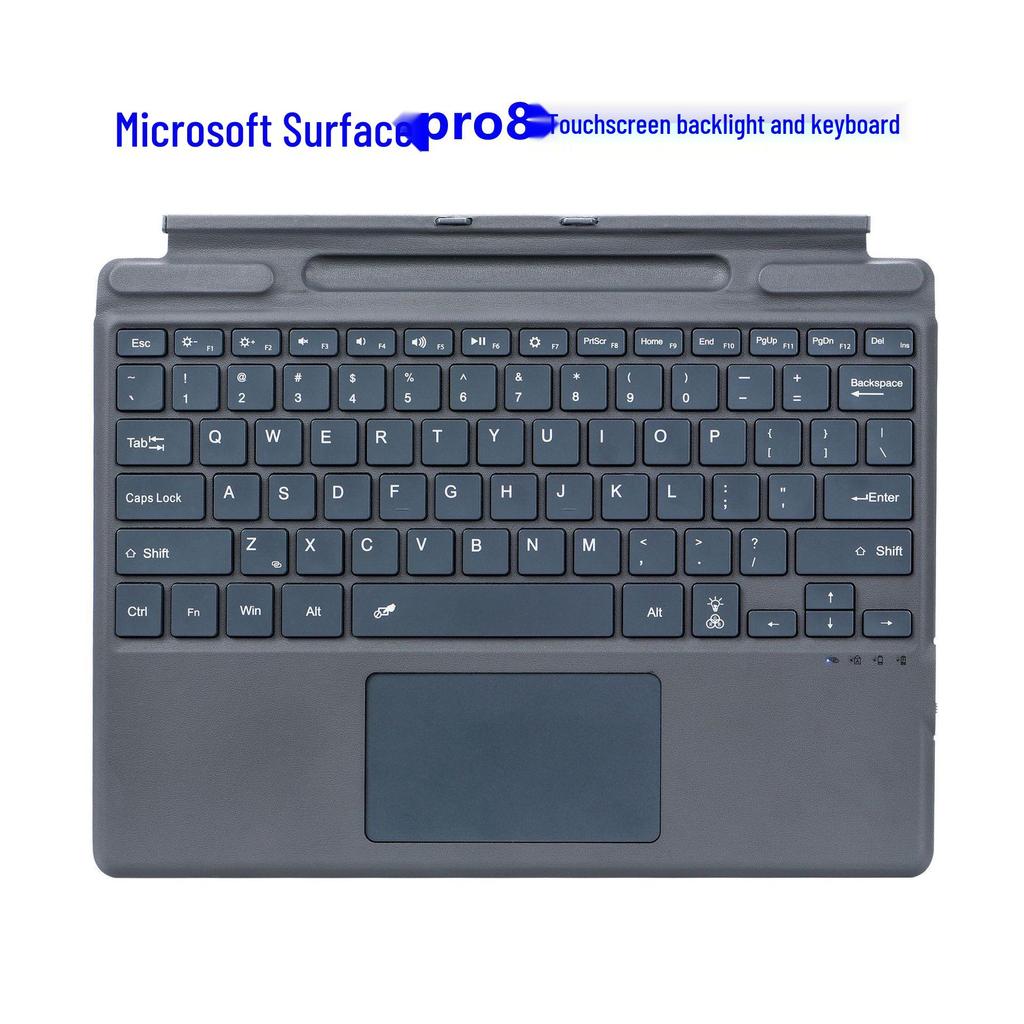 Compatible with Microsoft Surface Pro 8-11: Seven-color Backlit Wireless Bluetooth Touch Keyboard for Pro 4-7.