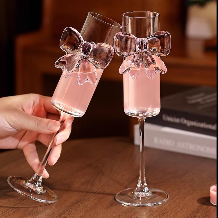 Elegant Butterfly Champagne Glass Crystal Wine Cup Cocktail Juice High Footed Goblet