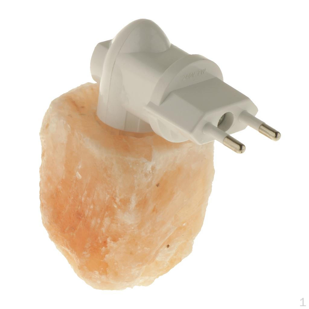 Salt Night Light Wall Lamp Crystal Home Decor EU Plug Natural