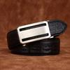 High-End Crocodile Pattern Stainless Steel Automatic Buckle Belt Men'S Genuine Leather First Layer Cowhide Simple Casual Pants Belt Men'S