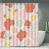 Japanese pattern 4pcs shower curtain set with 12 hooks --shower curtain, bath mat, toilet seat cover and U-shaped rug