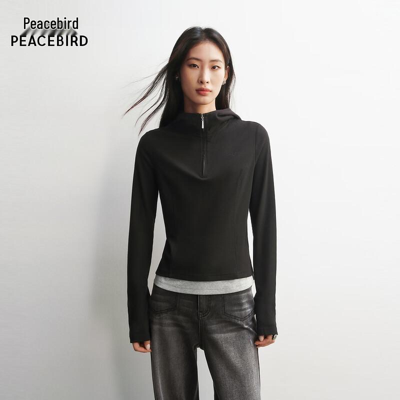 Women s Half-Zip Hooded Long Sleeve Top M