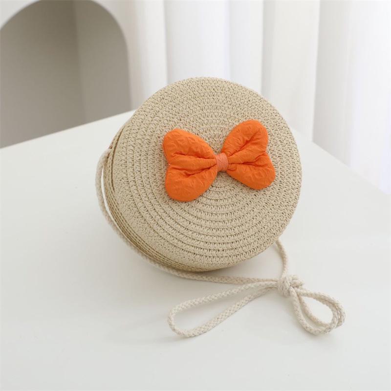 Children's Straw Woven Crossbody Bag - Small Girl's Phone and Coin Purse for Summer Outings and Seaside Trips
