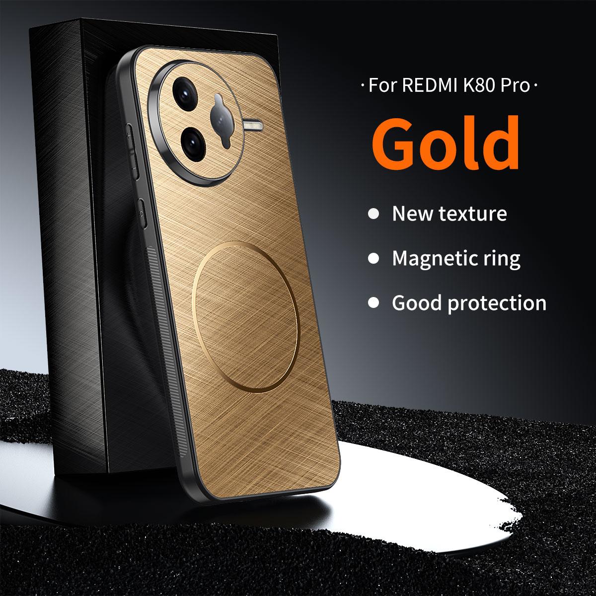 

For POCO F7 Pro F7 Ultra Gold Wire Textured Coil Magnetic All-Inclusive Dropproof Phone Case For POCO F7 Pro