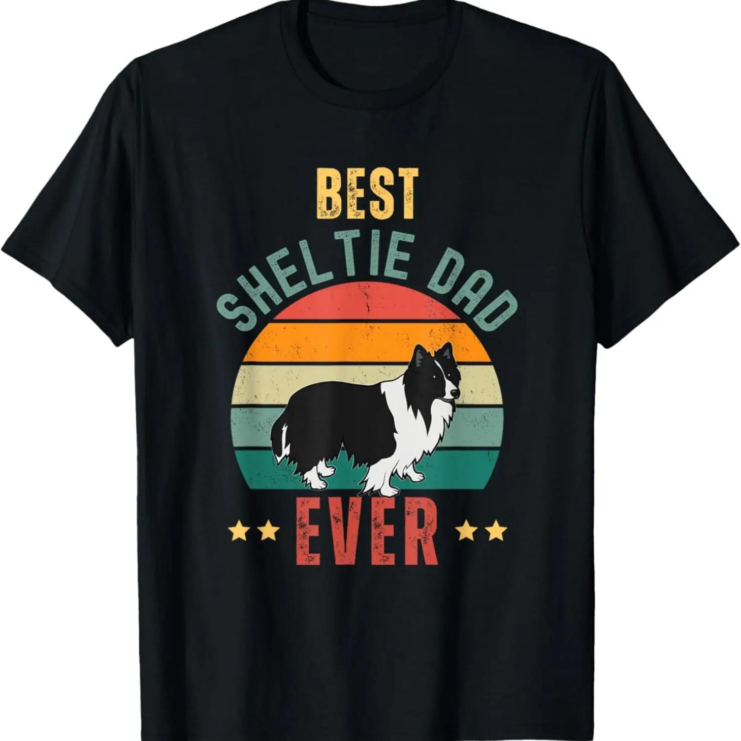 

Mens Best Sheltie Dad Ever Awesome Bi-Black Sheltie Dad T-Shirt XXXXXL чёрный