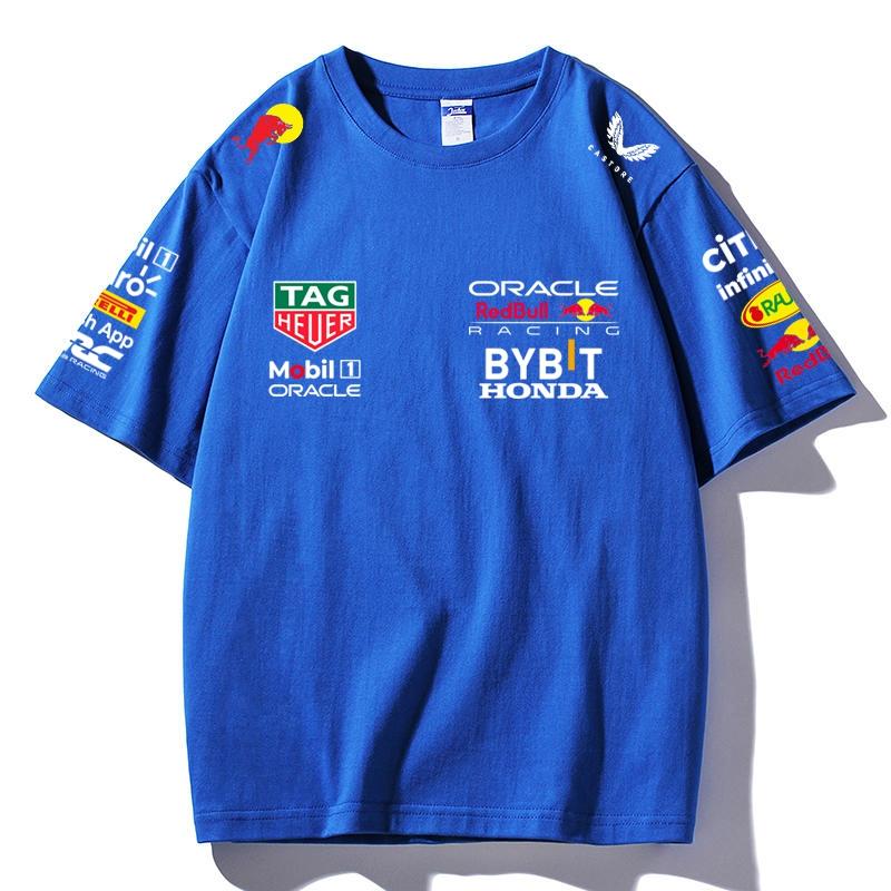 Red Bull Racing F1 Team T-Shirt Oracle Honda Bybit Print Oversized Men Women Casual Cotton Tee