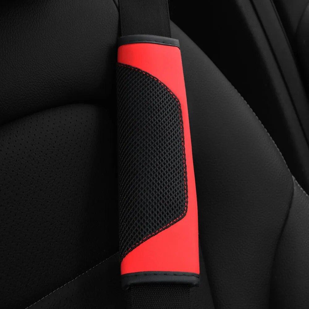 A Three-dimensional Mesh Cloth Leather Breathable Car Seat Belt Shoulder Strap Cover Insurance Strap Cover Automotive Supplies