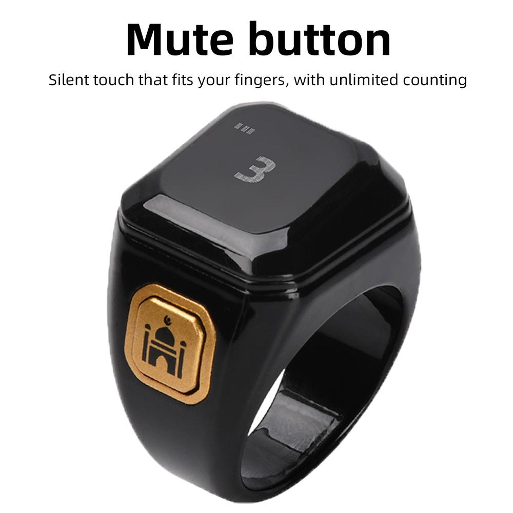 Digital Smart Zikr Ring Counters Bluetooth App Tasbih Tally Counter for Muslims Prayer Time Vibration Reminder Alarm Clock