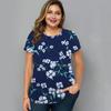 Summer Round Neck Floral Graphic 3D Print Top Fashionable Casual Short Sleeved Plus Size Women's T-shirts