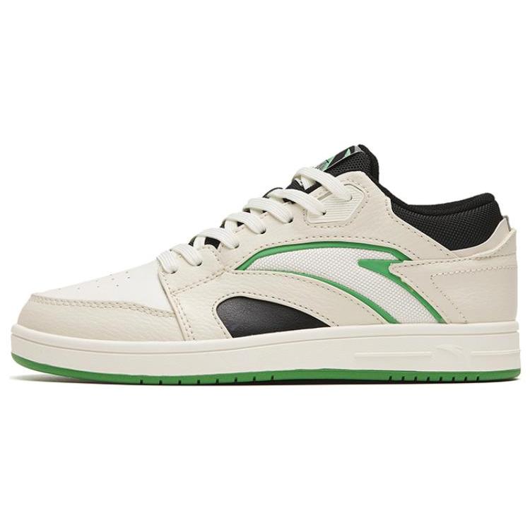 

Anta Classic Collection Slip Resistant Abrasion Resistant Low top Skateboard Shoes Women s White Green 122318057-1 35.5