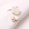 6PCS Elegant Pearl Napkin Ring Luxury Serviette Buckles Rose Napkin Buckles  Festival Dining