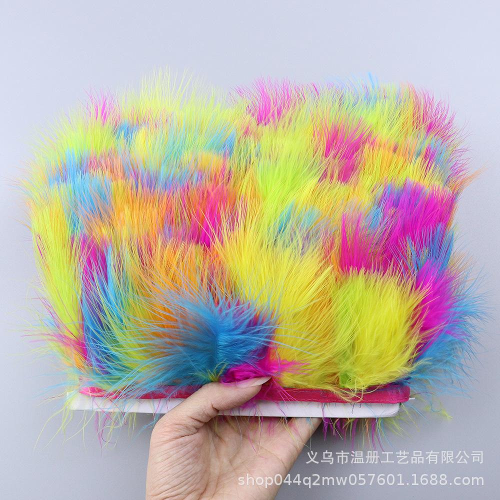 Encryption 8-10Cm Vascular Flannel Edge Clothing Accessories Material Colored Turkey Fluff Skirt Headdress