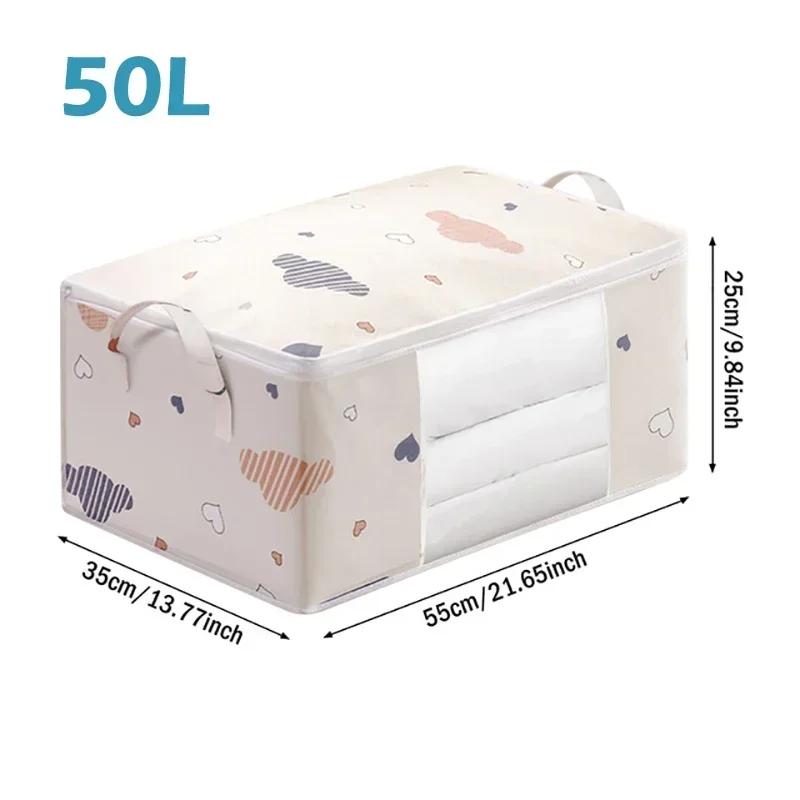 

Quilt Clothes Storage Bag with Handle Sturdy Zipper Wardrobe Closet Organizer Blanket Pillow Bedding Moving Packing Bags