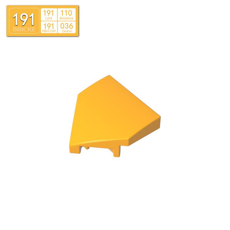 BRICKE 2x2x⅔ Light Gray Wedge Blocks, LEGO Compatible Loose Parts 50g (~119 pcs)
