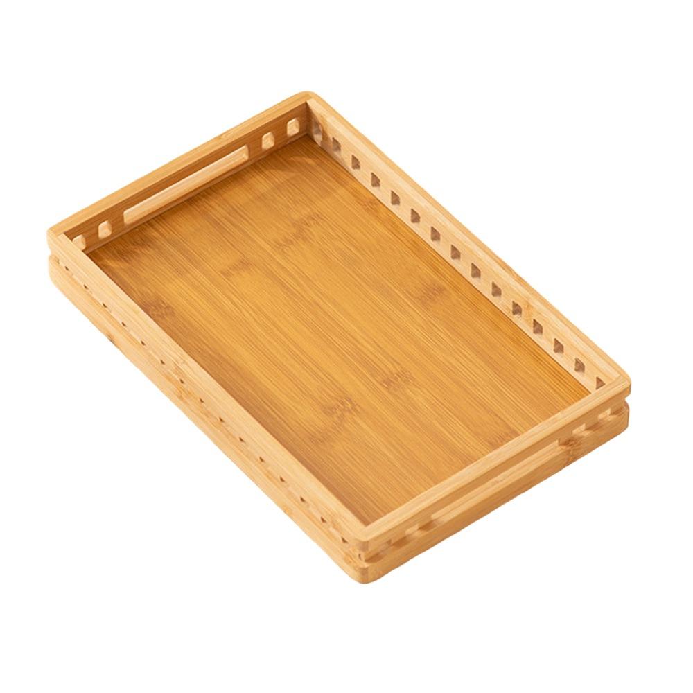 Bamboo Serving Tray with Handle Breakfast Tray Retro Food Tray  for Food Drinks Storage