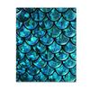 Watercolor Blue Green Mermaid Scale Art Print Throw Blanket,warm for casual rest on couch,patio,chill zone,birthday gifts