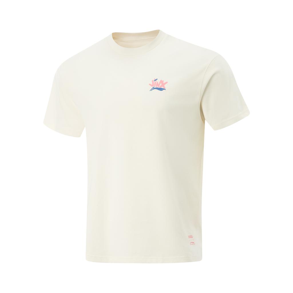 Li Ning X League Of Legends Collaboration Sports Lifestyle Series Letter Print Breathable Versatile Short Sleeve T-Shirt Men Tops Off-White AHSVD81-1