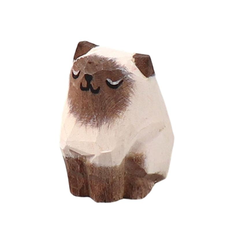 

Деревянная фигурка животного, вырезанная вручную, украшение, деревянные поделки для домашнего декора и подарков для детей