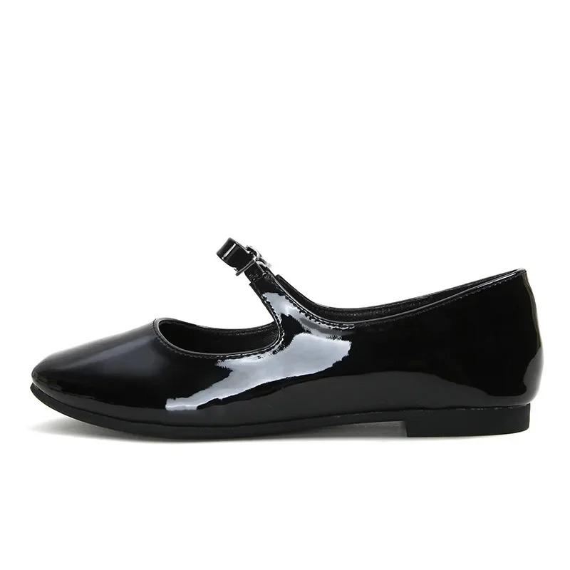Fashion Luxury Bowtie Mary Janes Women Square Toe Shiny Leather Silk Flats Ballets Femmes Red Dance Party Ball Bridal Wedding Shoes