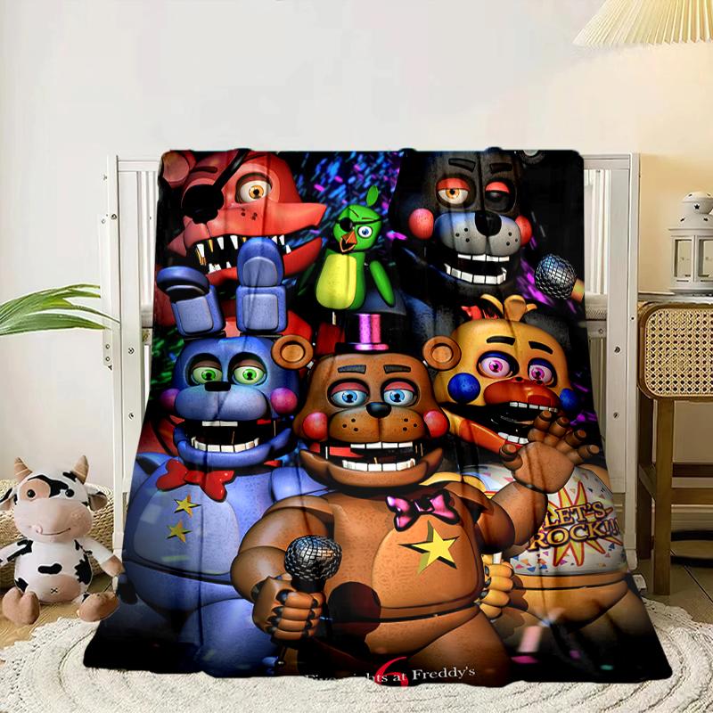 Five Nights At bears Horror Blanket Flannel Blanket for bed, sofa, Camping, Hiking, Picnic Essentials, gift for family Fan gifts