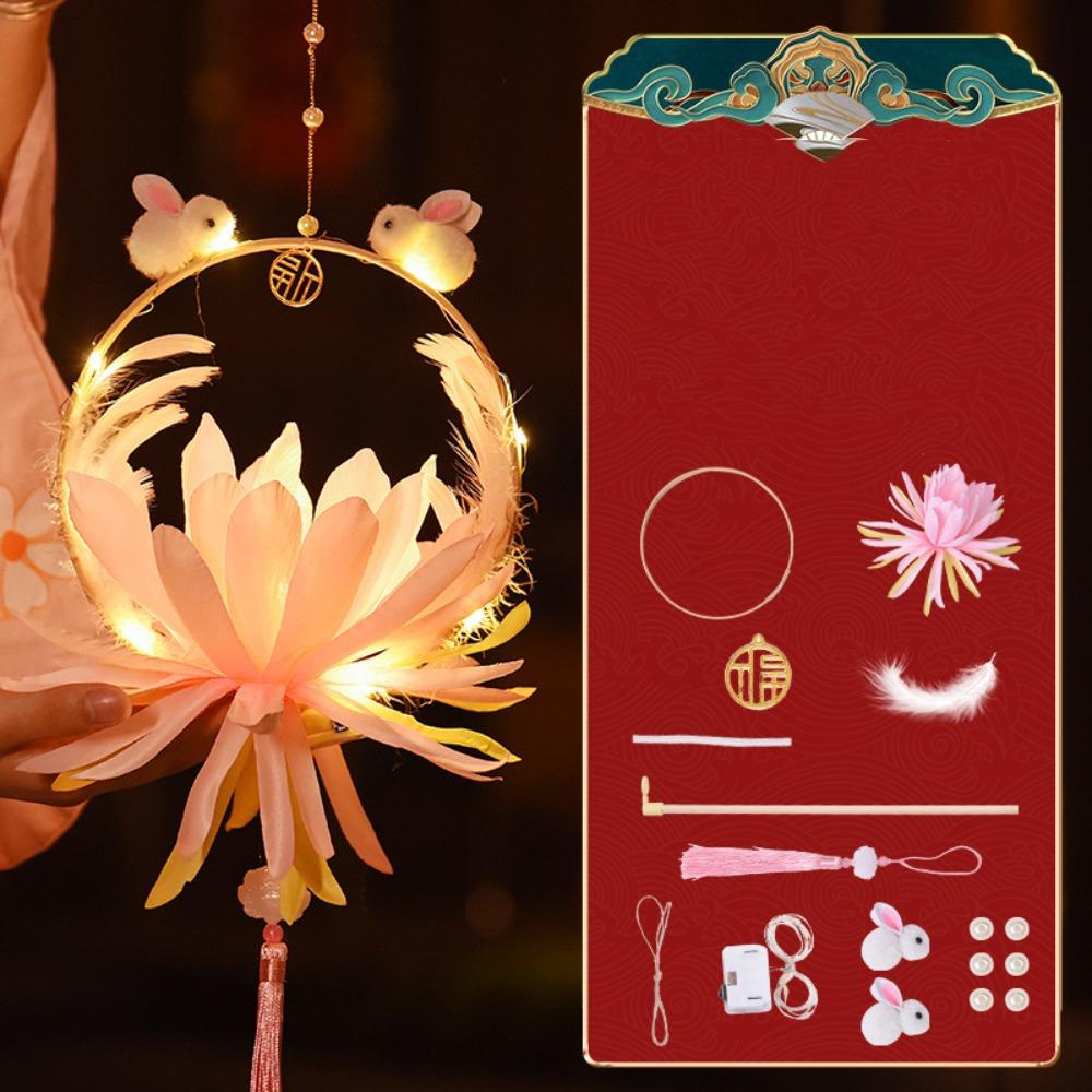 Flower Mid-Autumn Festival Lantern PVC Lotus Lantern Kawaii Rabbit Lanterns Mid-Autumn Festival Style 3