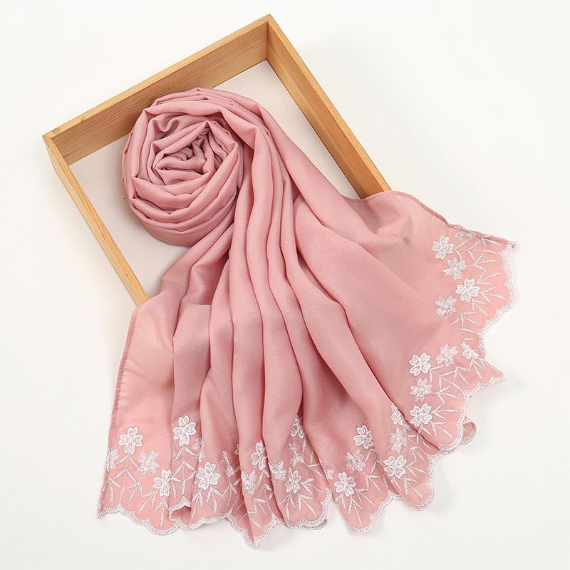 9 Colors Glitter Hijab Cotton Polyester Scarf Wraps Plain Shawls Rayon Fabric Silk Silver Wire Muslim Scarf Women Instant Hijab