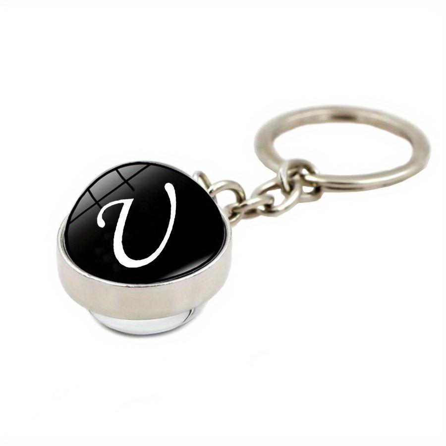 26 English Letters Simple Style Metal Initial Charms Pendant Keychain Valentines Day Stuff Him Friends Love Set Gifts