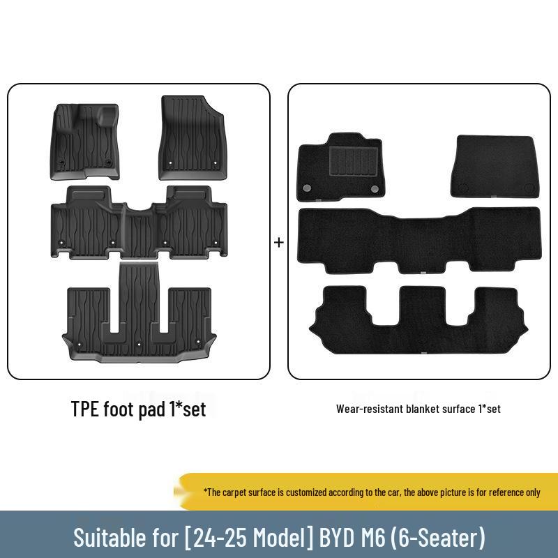2024 BYD M6 Dedicated TPE Floor & Trunk Mats, Dirt-Resistant, LHD/RHD Compatibility
