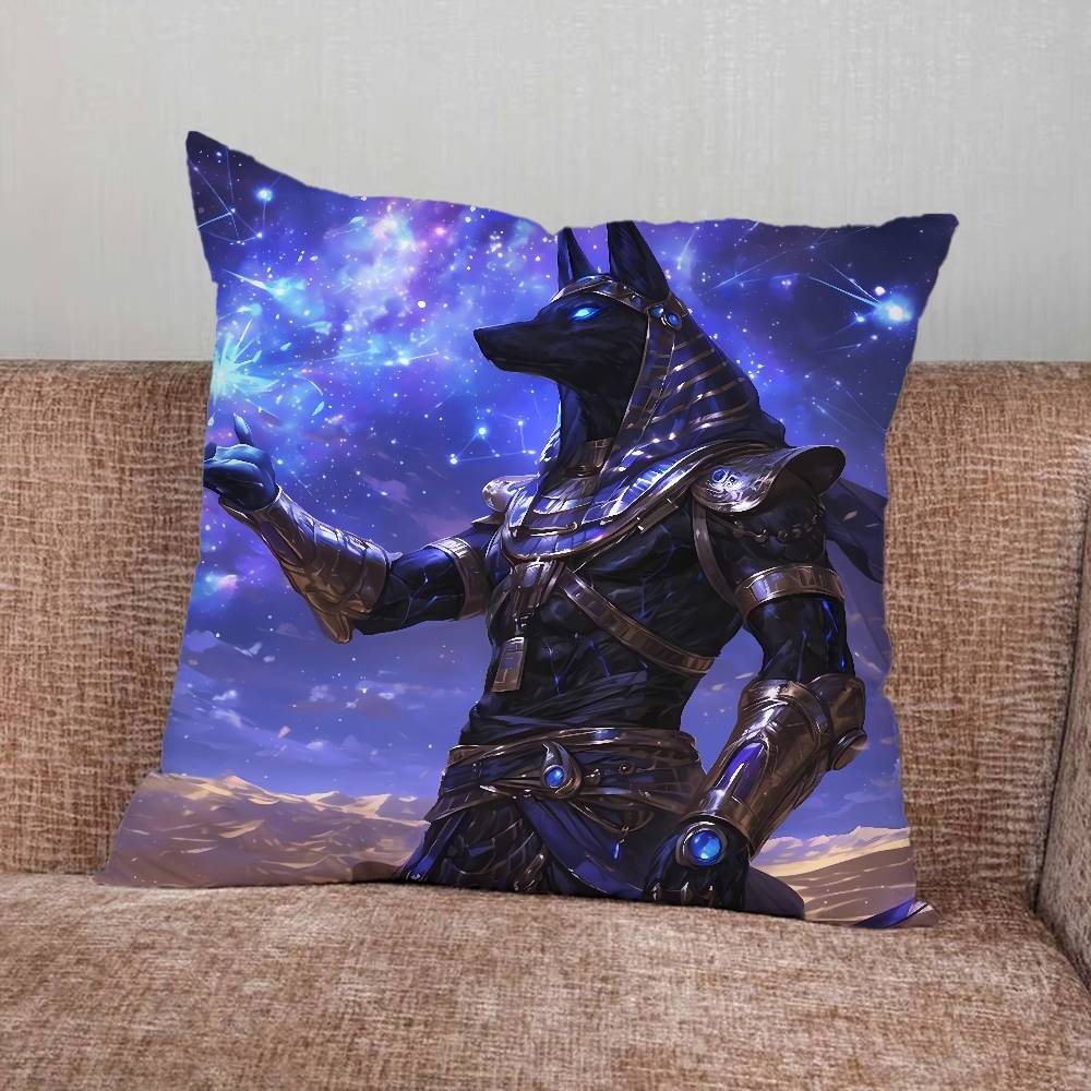 Ancient Egyptian God Anubis Pillow Case For Home Bedroom Car Office Decoration Living Room Sofa Cushion Cover Suitable
