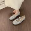 Xieyiren Niche Evening Breeze Hollowed-out Woven Mary Jane Shoes Versatile Not Tired Feet Ballet Single Shoes Women