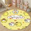 Fun Golden Puppy Yellow Pattern Round Carpet, Yellow Boho Vibe, Beautiful Rug for Guest Room and Spare Bedroom with Bold with Touch