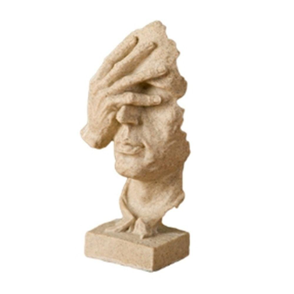 Abstract Statue Resin Desktop Ornaments Sculpture Miniature Figurines Face Character Nordic Art Crafts Office Home