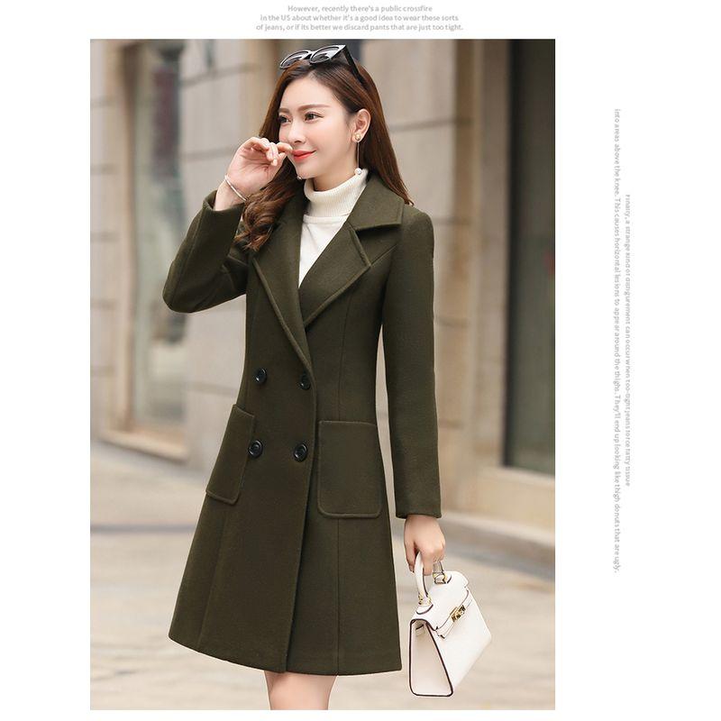 Work Clothing Double Breasted Slim-Fit Woolen Coat Suit Collar