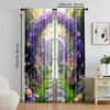 2 szt., wszechstronne poliestrowe przezroczyste zasłony do dekoracji domu Ścieżka Wiosennego Lasu do użytku w sypialniach i salonach