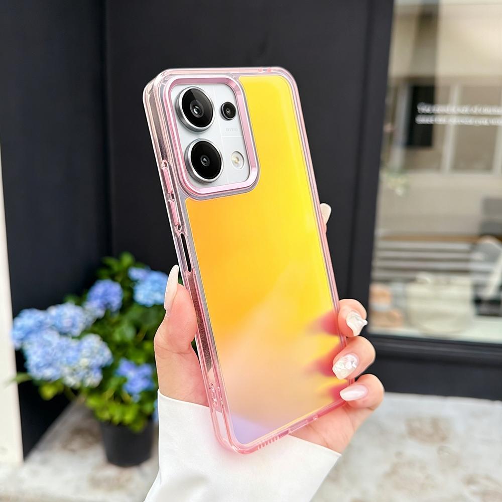 KEYSION Fashion Laser Gradient Colorful Phone Case for Xiaomi POCO M6 Pro Soft TPU+PC Shockproof Back Cover for POCO X6
