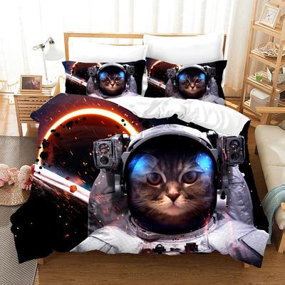 Precioso Juego de Cama para Gato Mascota Animal Divertido Funda Nórdica Fundas de Almohada Cubre Edredón Ropa de Cama Ropa de Cama Tamaño Individual Completo Queen King