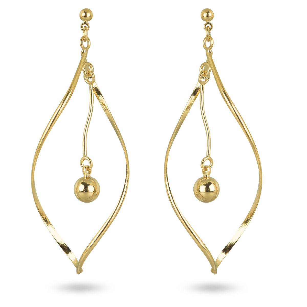 

Les Trésors De Lily [R2751] - Boucles Plaqué Or Chorégraphie doré - 50x25 mm