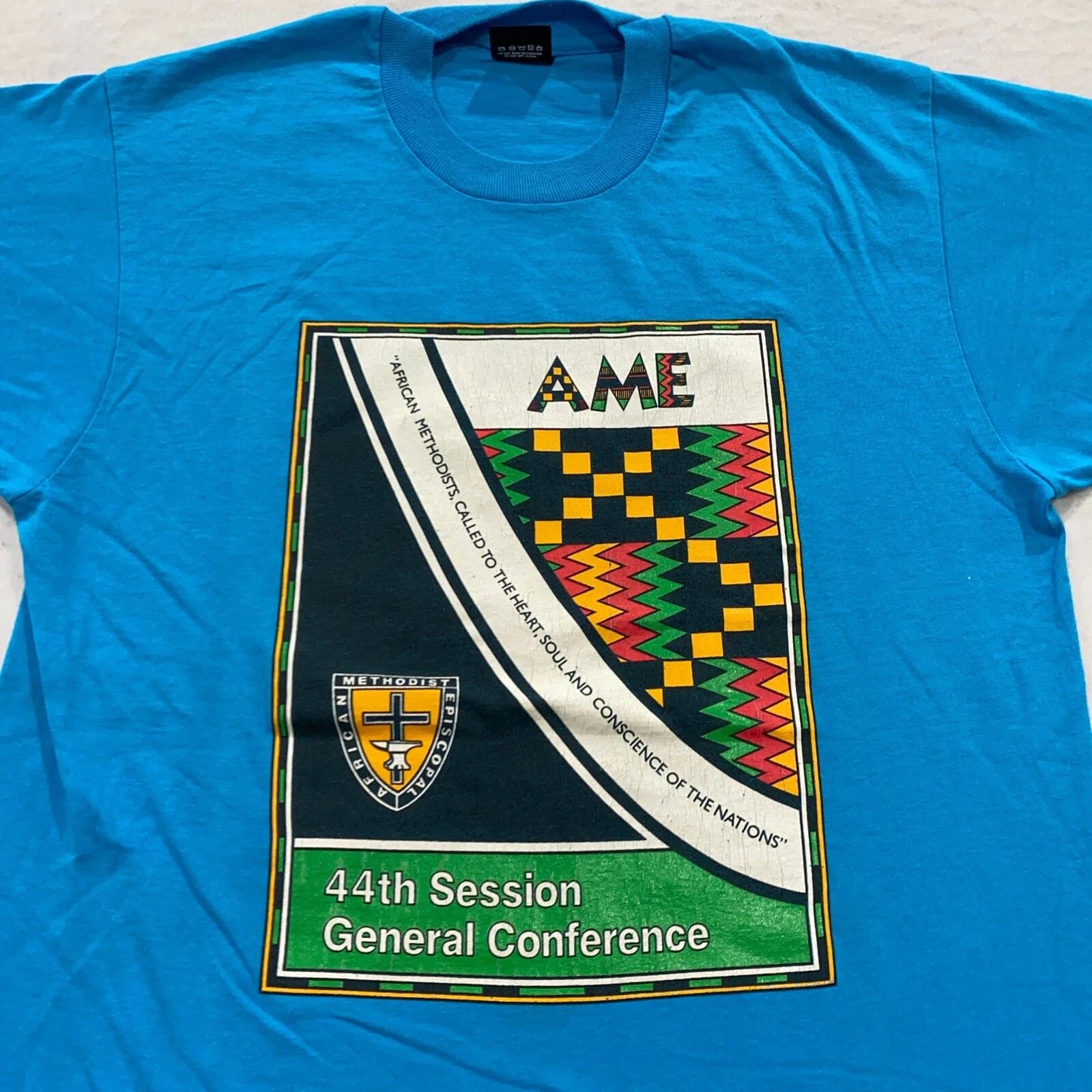

vtg 90s AFRICAN METHODIST EPISCOPAL CONFERENCE T-Shirt M soft black american ame M