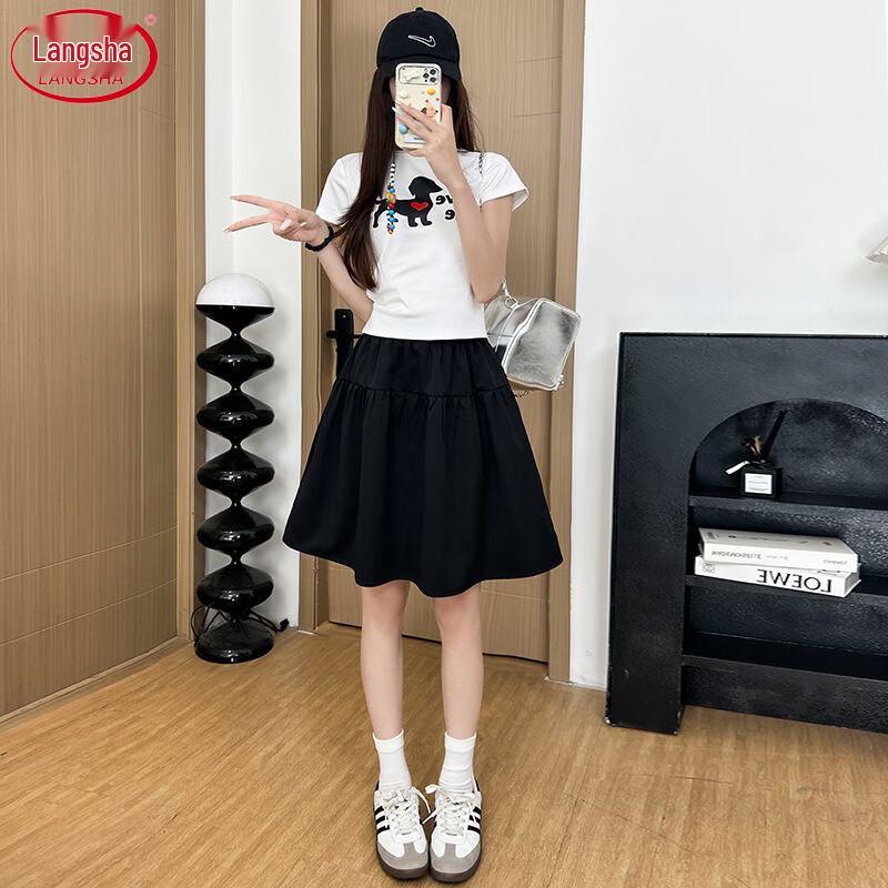 Women's College Style Pleated A-Line High-Waist Skirt
