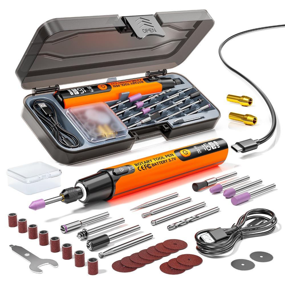 

Adjustable Speed Digital Electric Mini Drill Digital Engraving Pen Woodworking помаранчевий