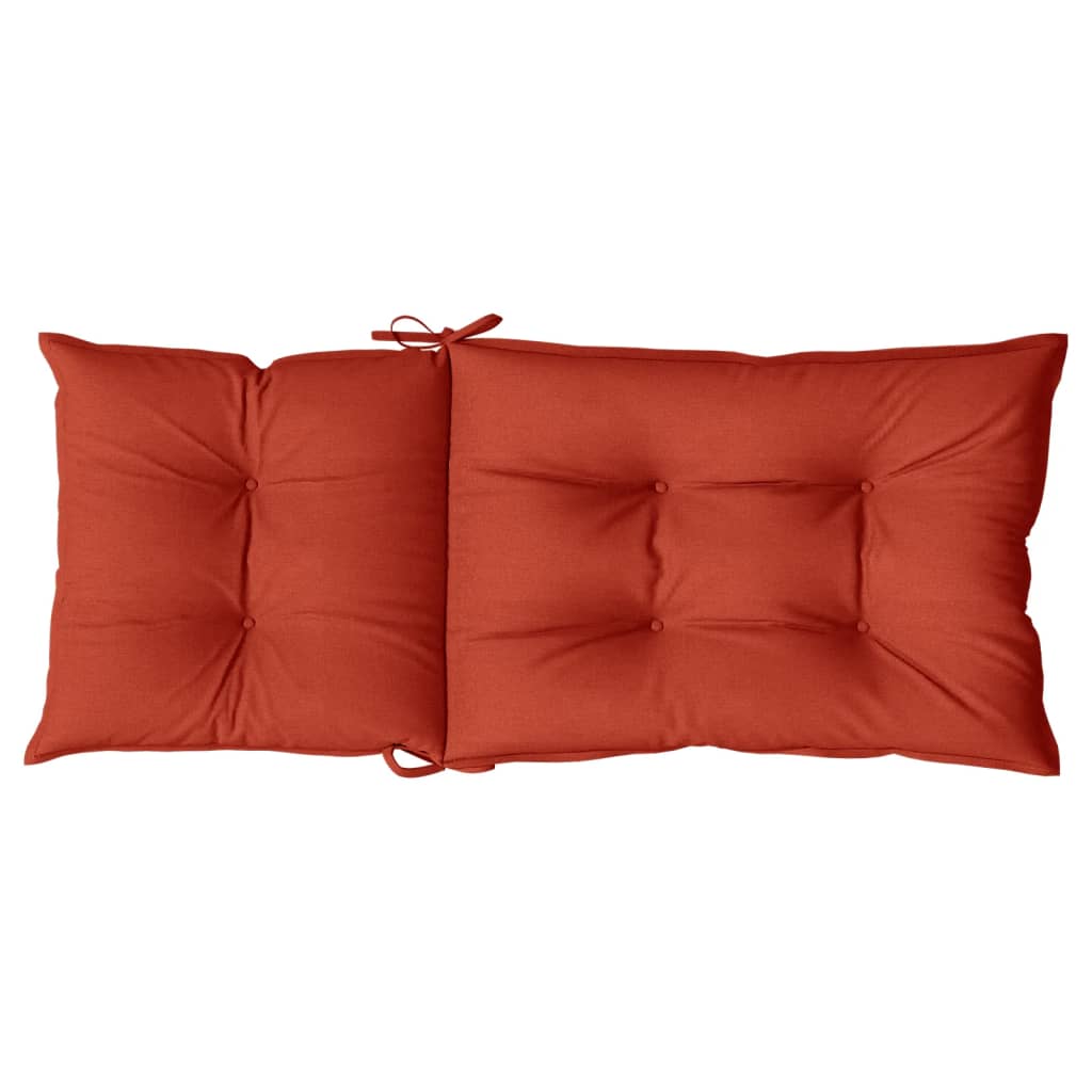 High back Chair Cushions 2 Pcs Melange Red 120x50x7 cm Fabric