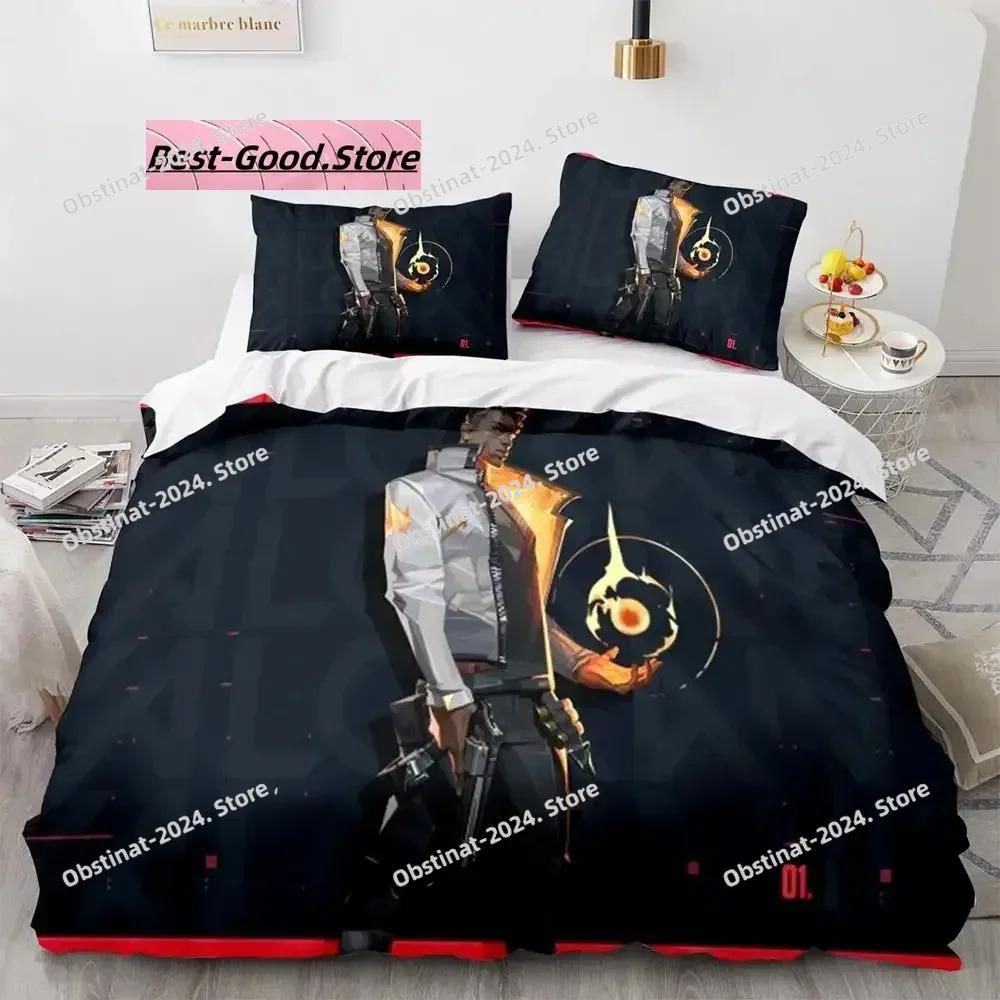 Gaming Valorant Beding Set Single Twin Ful Quen King-Sized Dimensionsd Dimensions Bed Linen Set Aldult Kid Bedrom Duvetcover Sets 3D Print Anime 039