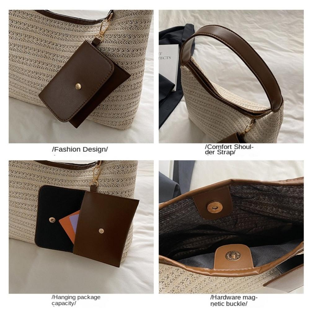 Summer Straw Shoulder Bag Leisure Women's Tote Bag New Weave Straw Bag  Handbag