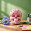 3D-gedruckte Rosen-Schädel-Figur, Langlebige Kunststoff-Gothic-Schädel-Blumen-Skulptur mit Detaillierter Blütenblatt- und Knochenstruktur, Mattes Finish Halloween-Dekoration Geschenk