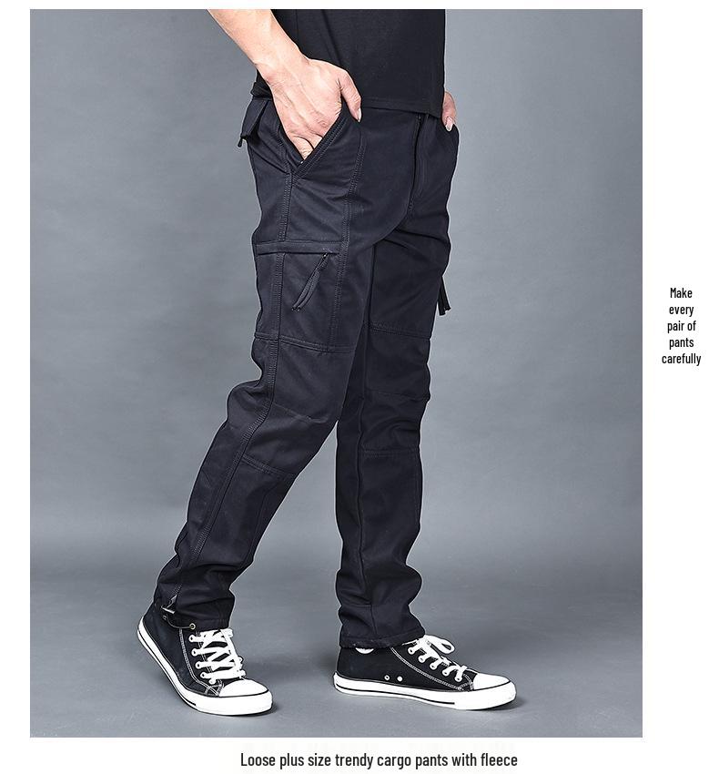 Pánské zimní voděodolné pracovní kalhoty s fleecovou podšívkou a mnoha kapsami